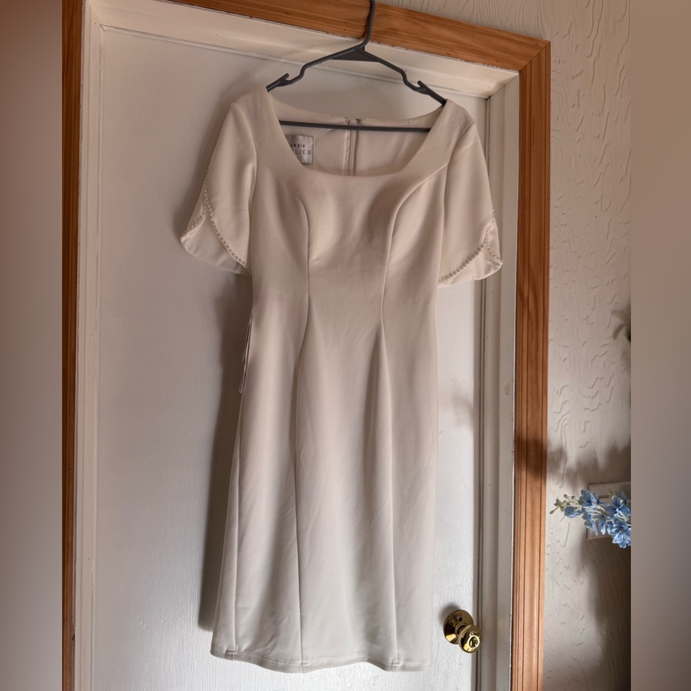 Azazie Cream Midi Dress